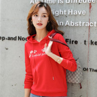 芊艺时尚刺绣连帽卫衣女秋装2019新款韩版显瘦套头长袖上衣10615