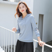 芊艺休闲连帽长袖卫衣女秋装2019新款显瘦套头上衣10678