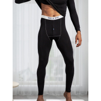 POLO SPORT男士木代尔明筋腰带提花保暖秋裤