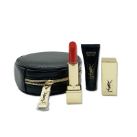 圣罗兰(YSL)方管纯口红13+亮颜唇部精华霜3ml+黑色化妆包