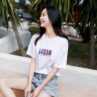 高梵短袖白色T恤女2020年夏季纯棉新款宽松半袖网红ins超火打底衫