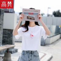 高梵冰感纯棉短袖T恤女网红ins超火宽松韩版2020年新款潮流打底衫