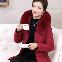 高梵中老年羽绒服女中长款2020年新款大码加厚白鸭绒妈妈冬装外套