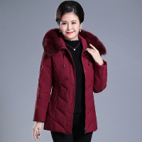 高梵妈妈外套女秋冬2020年新款毛领羽绒服女中长款高端大牌女装潮