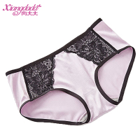 向大大女式内裤冰丝性感内裤女蕾丝中腰可爱女生三角内裤纯棉档 肤色 均码