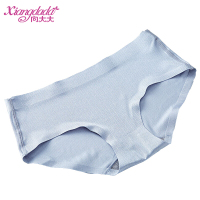 向大大一片式内裤女韩版中腰冰丝无痕短裤性感女士三角裤 粉色 否均码