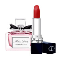 [专柜正品 顺丰速运]迪奥(Dior) 烈艳蓝金唇膏 哑光999 中样 1.4g+ 花漾甜心香水5ml套装