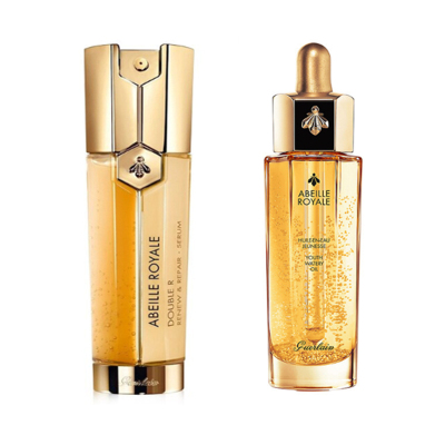 娇兰(GUERLAIN)帝皇蜂姿黄金复原蜜50ml+双效修护精华露50ml