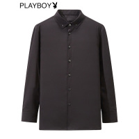花花公子秋冬新款运动休闲保暖百变内搭经典立领羽绒衬衫男士潮