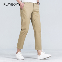 花花公子(PLAYBOY ICON)男士青年春季时尚前卫休闲九分裤