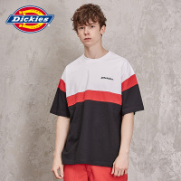 DICKIES夏季新款男士短袖T恤绣花撞色拼接潮流休闲