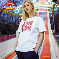 DICKIES夏季新款女士短袖T恤时尚像素风格字母印花