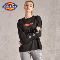 DICKIES春季新款女士长袖T恤CVC汗布印花宽松休闲上衣