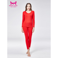 猫人女士秋冬季保暖内衣速暖绒双面绒圆领保暖内衣套装