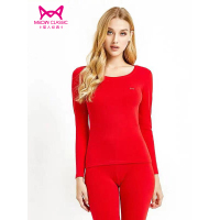 猫人女士秋冬季保暖内衣棉氨系列圆领保暖内衣套装