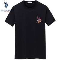 USPOLO ASSN（100%）2021新款短袖t恤潮牌时尚百搭简约休闲上衣T恤男