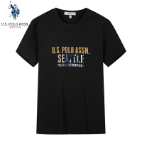 USPOLO ASSN（100%棉）夏季新款男士短袖T恤衫圆领印花个性英文休闲运动时尚潮牌宽松上衣