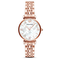 阿玛尼(EMPORIO.ARMANI)手表时尚石英表 女表钢带手表简约腕表AR11110