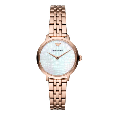 阿玛尼（ (EMPORIOARMANI）手表 精致网格表盘个性简约女士钢带腕表 AR11158