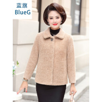 蓝旗新款妈妈春秋装毛呢外套女上衣洋气高贵中老年女装短款