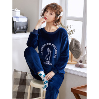 蓝旗秋冬新款女士睡衣韩版时尚休闲家居服睡衣套装