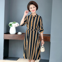 蓝旗(BLUEG)女士妈妈装春季2020款妈妈装时尚休闲连衣裙
