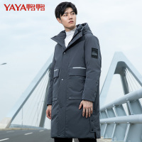鸭鸭 90鸭绒羽绒服男士新款秋冬季连帽中长款时尚羽绒服外套潮