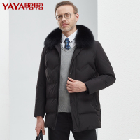 鸭鸭 90鸭绒冬季新款男士中长款商务休闲保暖冬装外套