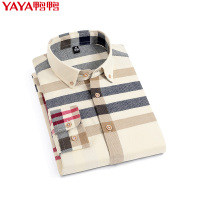 鸭鸭(yaya)时尚休闲舒适衬衫修身长袖春装衬衫DSB57M0030