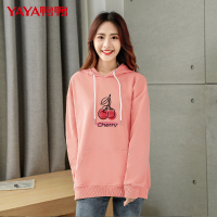 鸭鸭（79.4%棉）春季新款女士连帽卫衣印花时尚宽松韩版长袖
