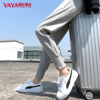 鸭鸭（95%棉）春季新款女士卫裤宽松直筒显瘦纯色百搭休闲裤