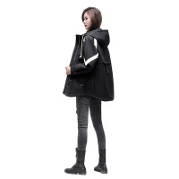 鸭鸭(yaya)2021年新款风衣外套女春秋韩版宽松潮小个子收腰连帽百搭薄款