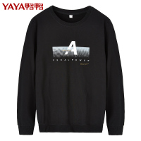 鸭鸭 97%棉 春季新款男士圆领卫衣时尚帅气韩版宽松长袖上衣