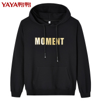 鸭鸭 97%棉 春季新款男士连帽卫衣时尚印花长袖休闲宽松