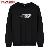 鸭鸭 85%棉 春季新款男士圆领套头卫衣时尚宽松韩版长袖