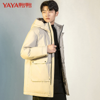 鸭鸭 90鸭绒冬季新款男士羽绒服时尚潮流中长款工装风加厚保暖外套