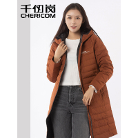 千仞岗女士秋冬季新品中长款韩版时尚休闲连帽羽绒服外套