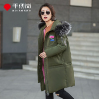 千仞岗羽绒服女中长款秋冬新品貉子大毛领外套