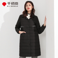 千仞岗女士秋冬新款简约休闲羽绒服女中长款韩版显瘦冬外套