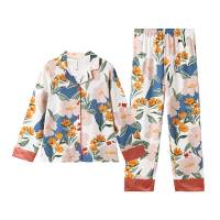 芬腾春秋长袖睡衣女纯棉开衫薄款秋冬甜美家居服春夏季全棉套装女