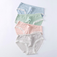 芬腾内裤女性感中腰蕾丝边纯棉裆三角裤甜美圆点透气莫代尔短裤头