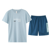 芬腾睡衣男薄款夏季短袖棉质家居服夏天大码休闲可外穿青少年套装