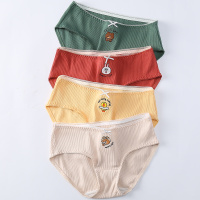 芬腾内裤女纯棉抗菌裆中腰提臀夏透气卡通布朗熊少女棉质三角短