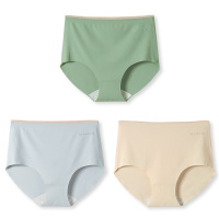 芬腾内裤女夏纯色中腰透气无痕三角裤纯棉裆女式提臀大码短裤头