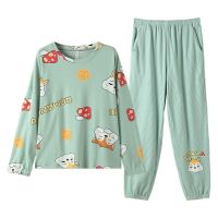 芬腾睡衣女春秋长袖2021年新款秋纯棉少女卡通套头宽松家居服套装