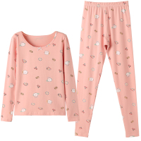 芬腾儿童秋衣秋裤女纯棉长袖卡通小女孩打底睡衣母女保暖内衣套装