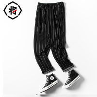 将起品牌男士秋季国潮时尚条纹休闲裤