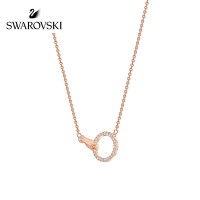 施华洛世奇SWAROVSKI SYMBOL简约圆环项链优雅神秘女友镀玫瑰金色