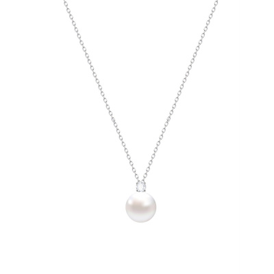 施华洛世奇项链镶钻珍珠银白色女吊坠气质时尚欧美锁骨链