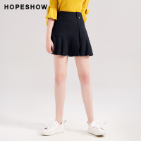 hopeshow短裙女 红袖2019春秋装新款女装a字包裙伞裙不规则半身裙